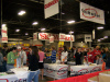 Busy cashiers ringing up purchases for bargain hunters at the Boston Globe Ski & Snowboard Expo.
