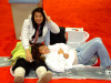 Ttired shoppers take a break with their new snowboards at Los Angeles SkiDazzle. Photo Credit/Copyright: Ski Dazzle LLC.