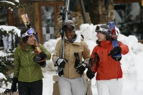 A trio of ladies ready to ski at Winter Park.