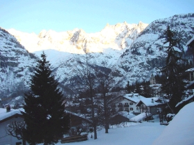 Skiing in the Aosta Valley, Italy