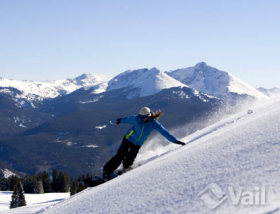 Vail's Back Bowls delight skiers and riders on a powder day.