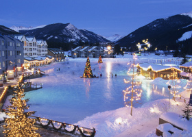 Keystone Lake is the spot for ice skating and hockey in the winter.