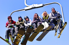 Blue Mountain Ski Area's six-pack carries skiers and snowboarders up quickly.