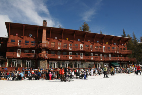 Skiers and riders may speed through Sugar Bowl's lodge fast to reach its new chairlift for this winter. 