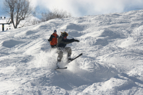 Skiing bumps at Wachusett.