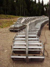 Solitude's dismantled Powderhorn lift chairs.
