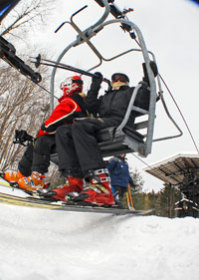 The old Worth Mountain double chair at Middlebury College Snow Bowl.
