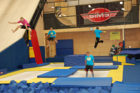 Trampolines, jumps, foam pits, and skate bowls are available at Woodward at Copper.