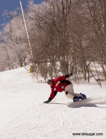 Snowboard demos are offered during SugarFest weekend.  