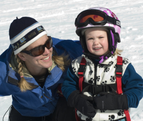 Be especially careful of sun exposure when skiing with little ones.