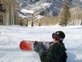 Sunlight Mountain - Grandson at top of