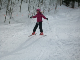 Sunlight Mountain - Granddaughter in kidiie terrain