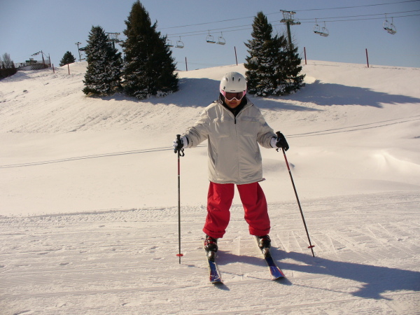 View of the chairlift in the background. 
