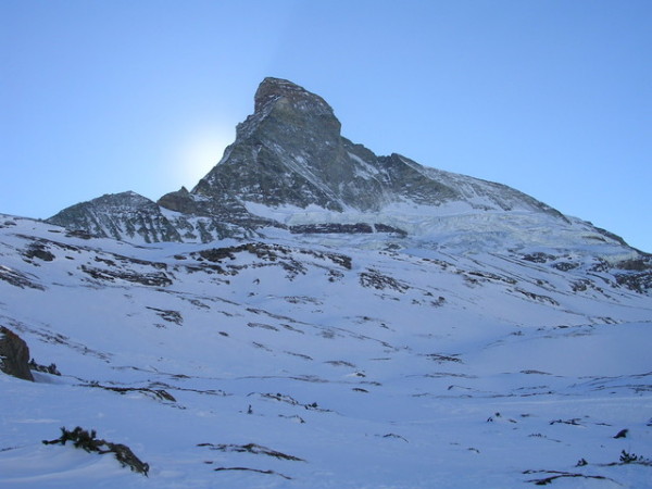 Skiing the north end of the lower Matterhorn
