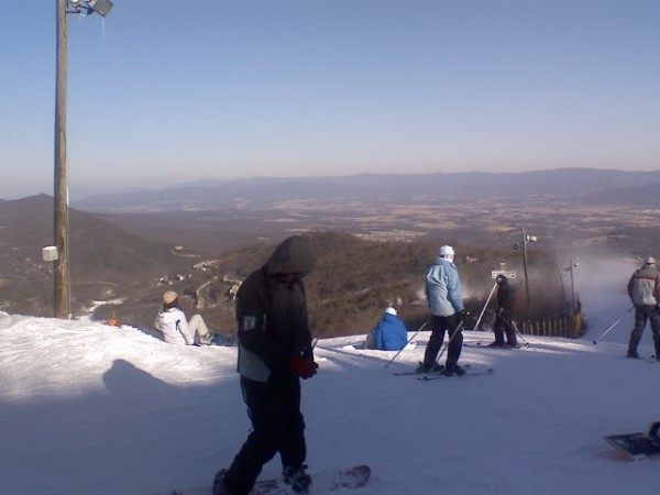 View from the top of the black diamond lifts, ParaDice on the right, Diamond Jim on the left.