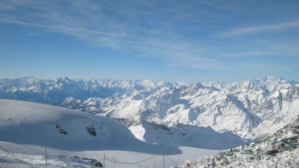 Looking south over the Italian Alps