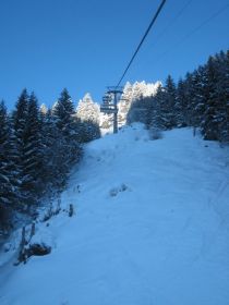 Champery - Riding the chair from