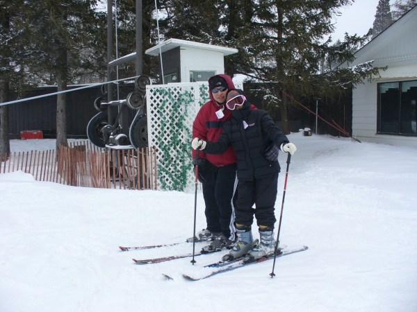 Karl and Veda at Villa Olivia ski resort on Saturday Feb 21, 2009 during another snow storm. 