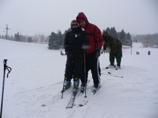 Karl and Veda at Villa Olivia ski resort on Saturday Feb 21, 2009 during another snow storm.