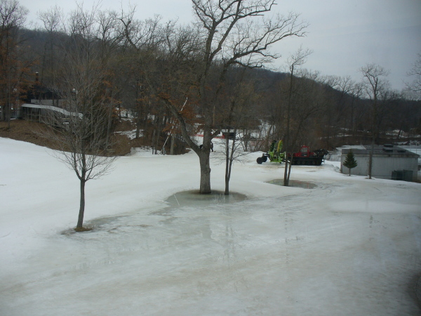 This is the view of the resort to the right for freestyles and terrain parks runs, where you can do all the jumping and tricks with your snowboard and skis.