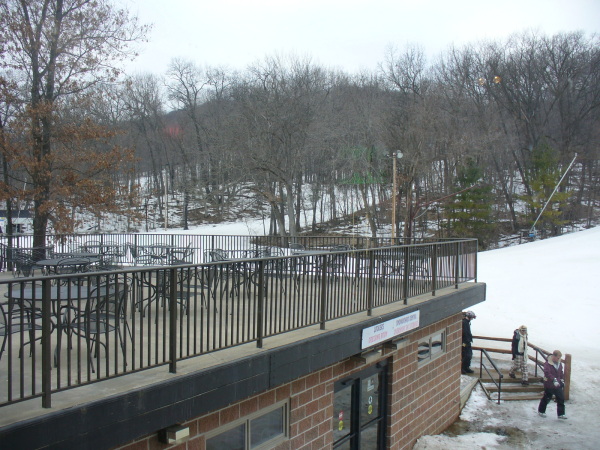 This is the view to the left of the ski resort towards the beginners slopes to the end (green and blue runs), by Dantes Den.