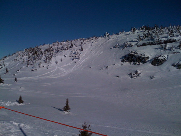 Top of Gem Lake lift - Gem Lake is a little lake here in the summer.