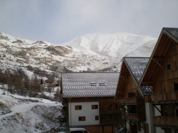 Looking at the mountains from out apartment balcony. You could virtually ski to the door