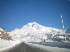 Timberline Lodge - T-Ling road. Early spring.