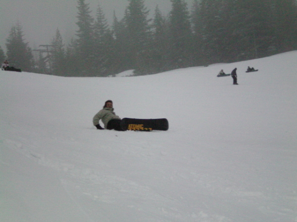 Teaching my dad to snowboard