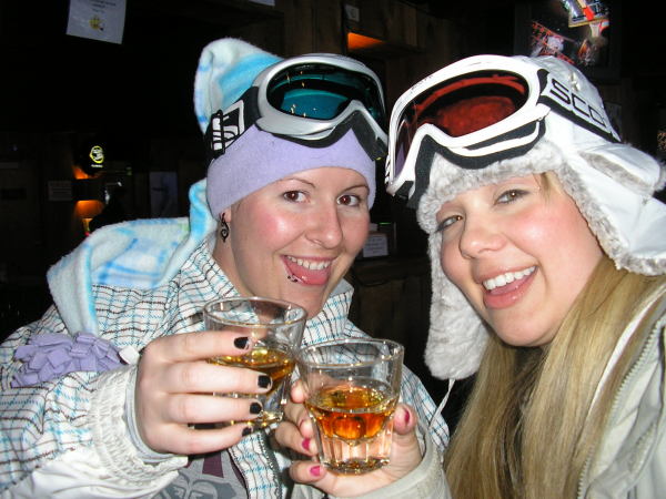 After a great day of boarding on ladies night, us ladies retired to the bar for some good food and good drinks!