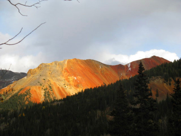 The red mountains on the way to Silverton......by Master artist God. Red Iron Oxide at its greatest beauty, this October shot was taken about 30 minutes from the resort.