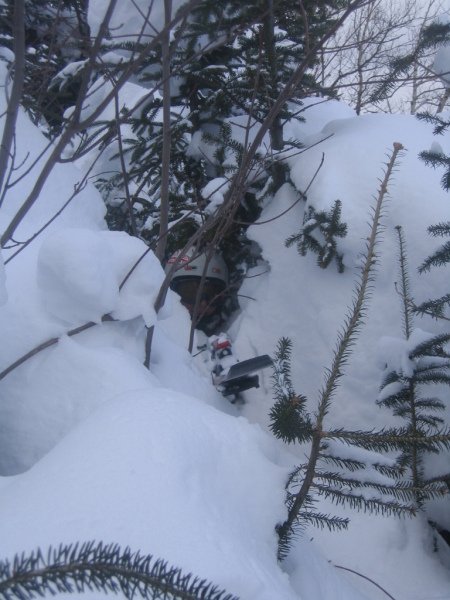 Easy to bury yourself in the glades. We found over chutes with over 6 feet in Feburary '07