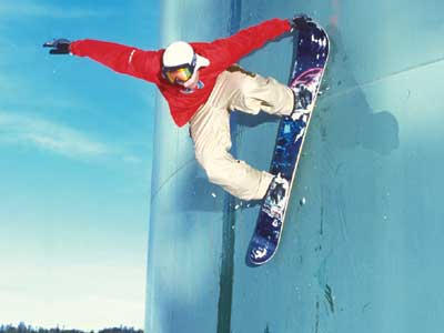 Snowboarder at Boreal