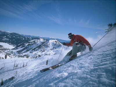 Skiing on Caption Skiing In Squaw