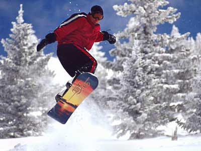 Snowboarder at Ski Santa Fe