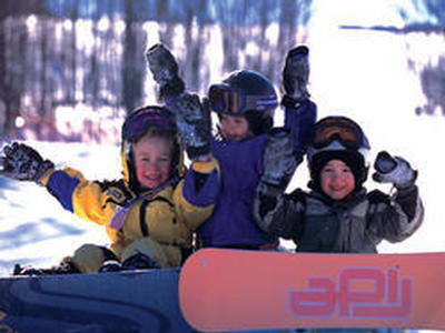 The lil' snowboarders at Indianhead Mountain