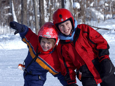 Siblings at play at Peek n Peak