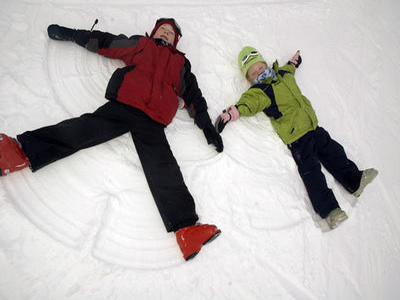 Making snow angels