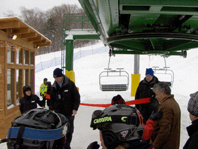 Preparing to head up the lift
