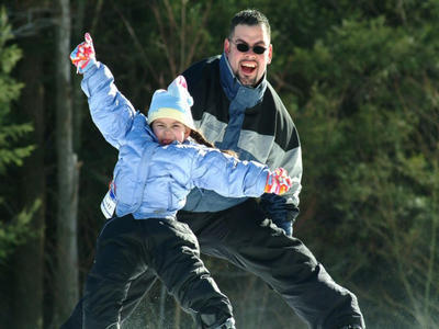 "Hunter is this much fun, Dad..."