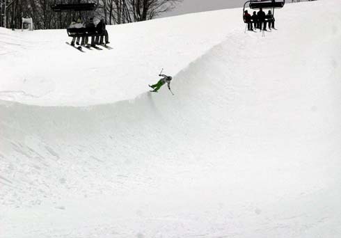The 600 ft. halfpipe on Basin Street is open! Photo taken 12.26.08
