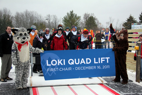 First chair on our NEW Loki Quad! Photo taken December 16, 2011.