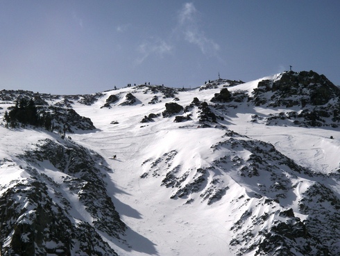 This unknown skier chose his line down Hellroaring during the Headwaters Spring Runoff at Moonlight Basin. Photo by April Adams, Mountain Reporter