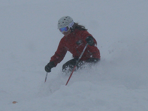 Lydia finds her groove in the storm. 12-13-08
